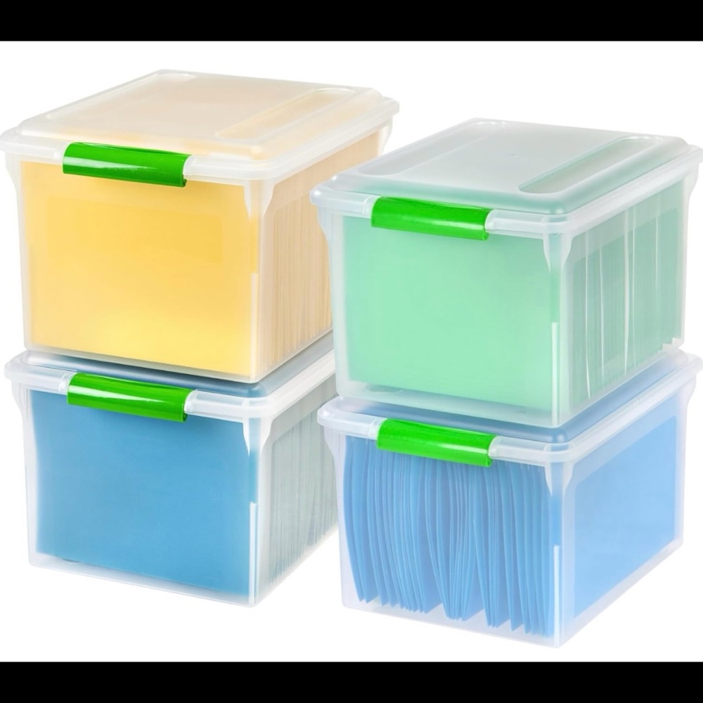 ◻️IRIS USA Clear File/Letter Storage Box- 4PK🟩